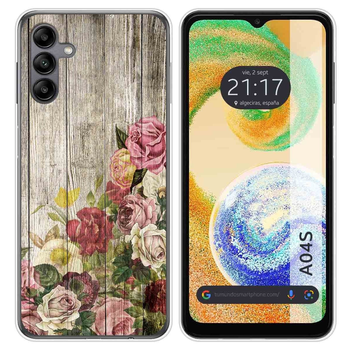 Funda Silicona para Samsung Galaxy A04s diseño Madera 08 Dibujos