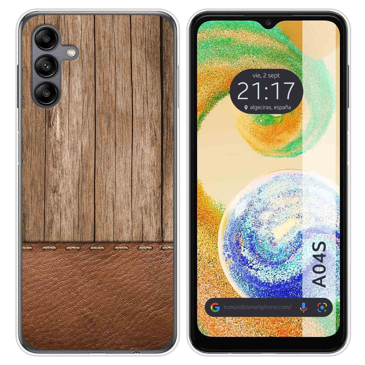 Funda Silicona para Samsung Galaxy A04s diseño Madera 09 Dibujos