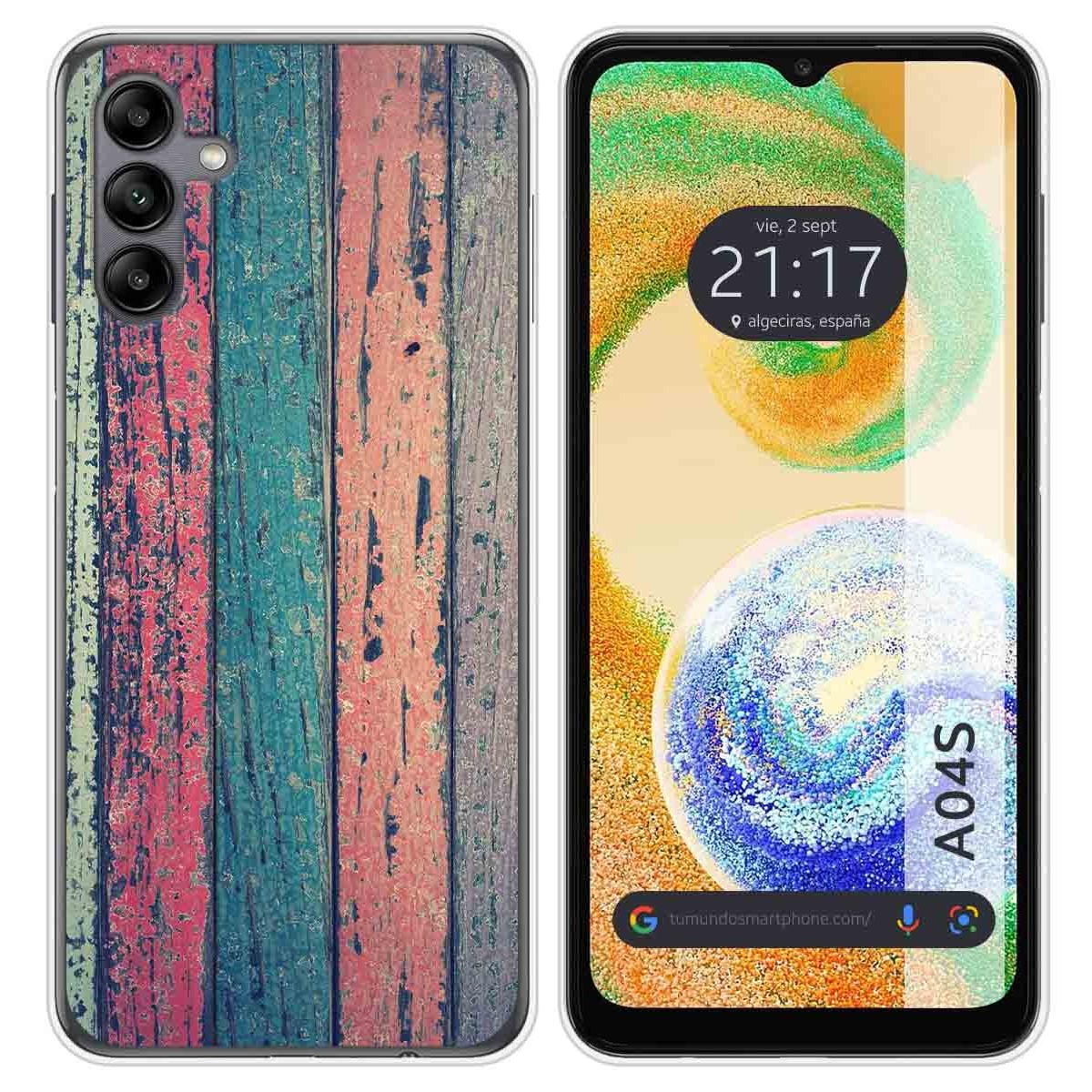Funda Silicona para Samsung Galaxy A04s diseño Madera 10 Dibujos
