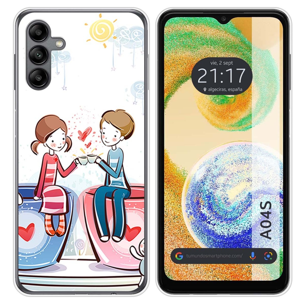 Funda Silicona para Samsung Galaxy A04s diseño Café Dibujos