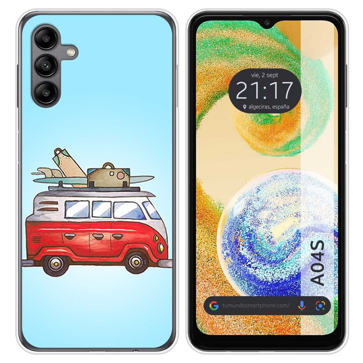Funda Silicona para Samsung Galaxy A04s diseño Furgoneta Dibujos