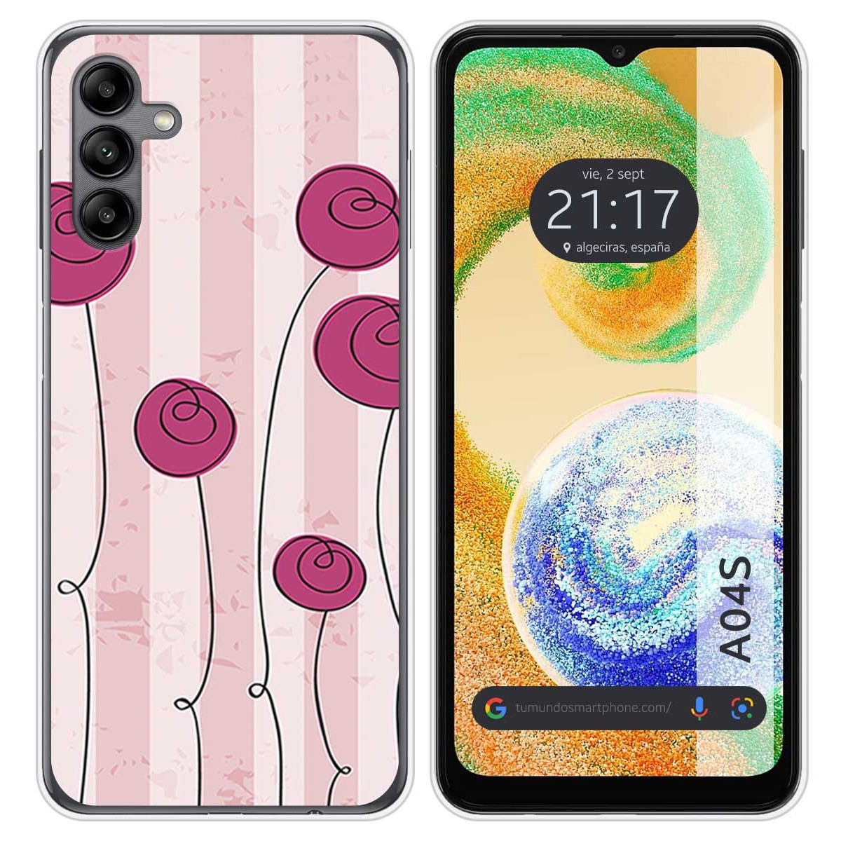 Funda Silicona para Samsung Galaxy A04s diseño Flores Vintage Dibujos