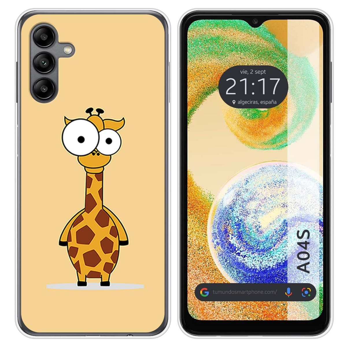 Funda Silicona para Samsung Galaxy A04s diseño Jirafa Dibujos