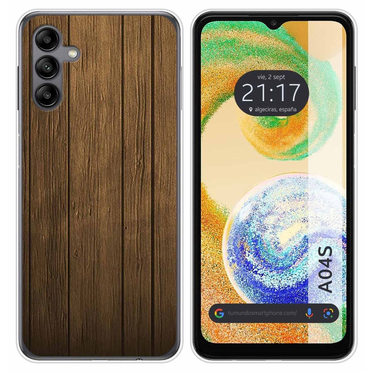 Funda Silicona para Samsung Galaxy A04s diseño Madera Dibujos
