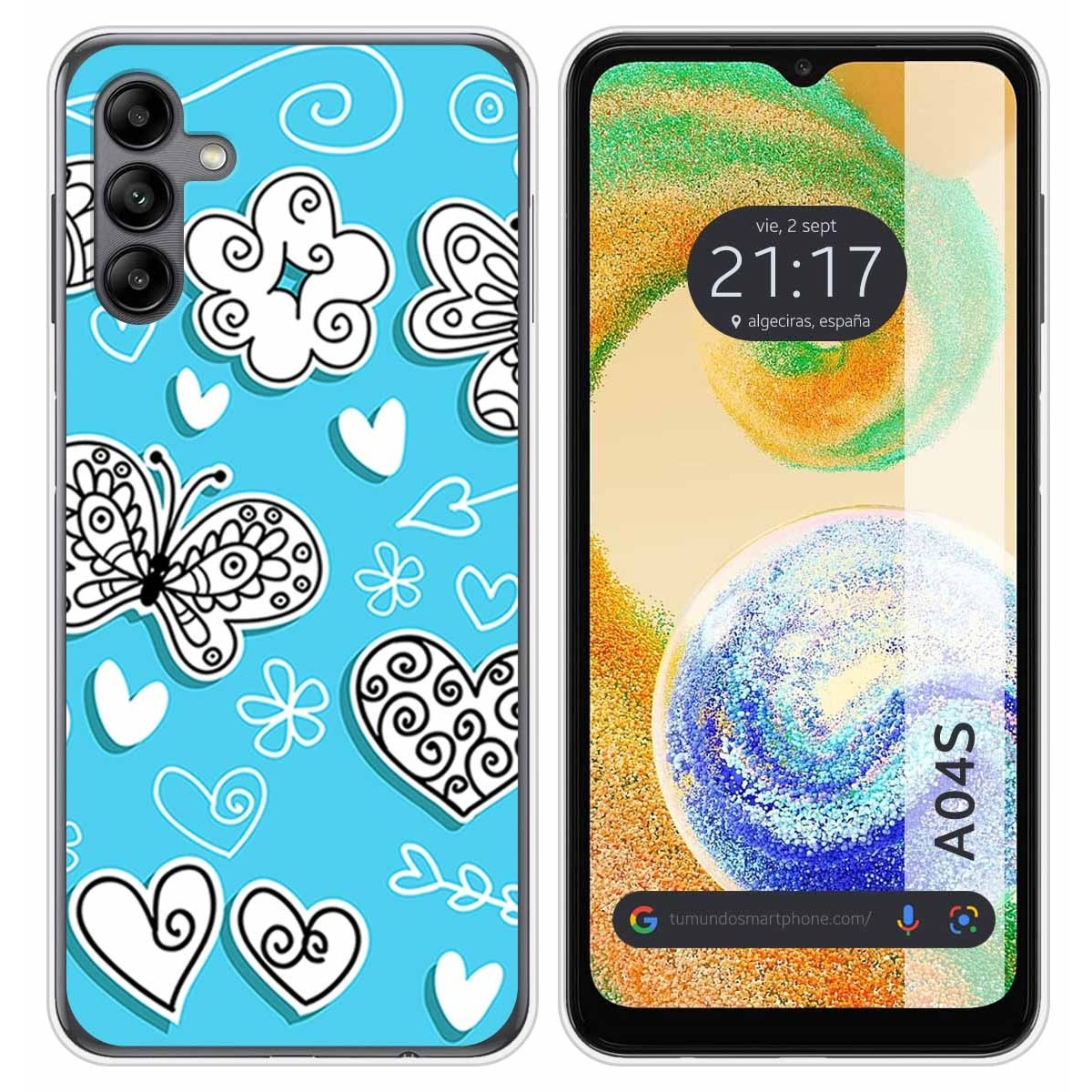 Funda Silicona para Samsung Galaxy A04s diseño Mariposas Dibujos