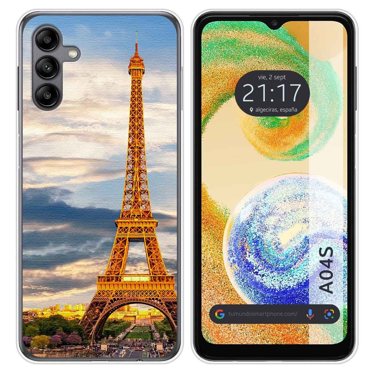 Funda Silicona para Samsung Galaxy A04s diseño Paris Dibujos