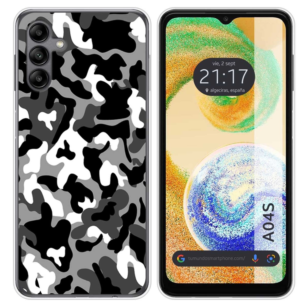 Funda Silicona para Samsung Galaxy A04s diseño Snow Camuflaje Dibujos