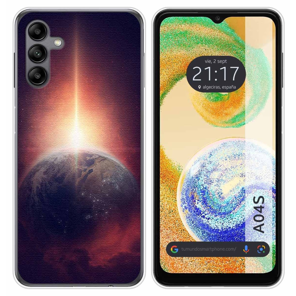 Funda Silicona para Samsung Galaxy A04s diseño Tierra Dibujos