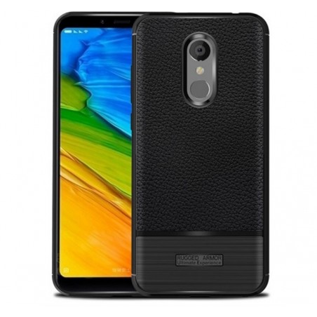 Funda Tipo Piel Rugged Armor Negra para Xiaomi Redmi 5