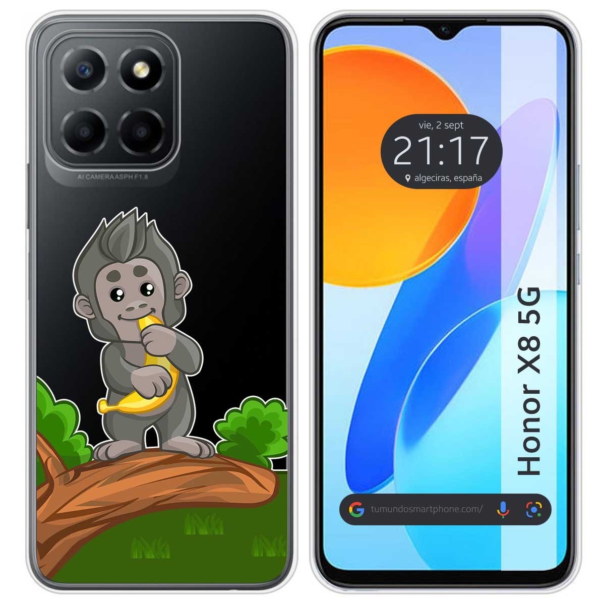 Funda Silicona Transparente para Huawei Honor X8 5G diseño Mono Dibujos