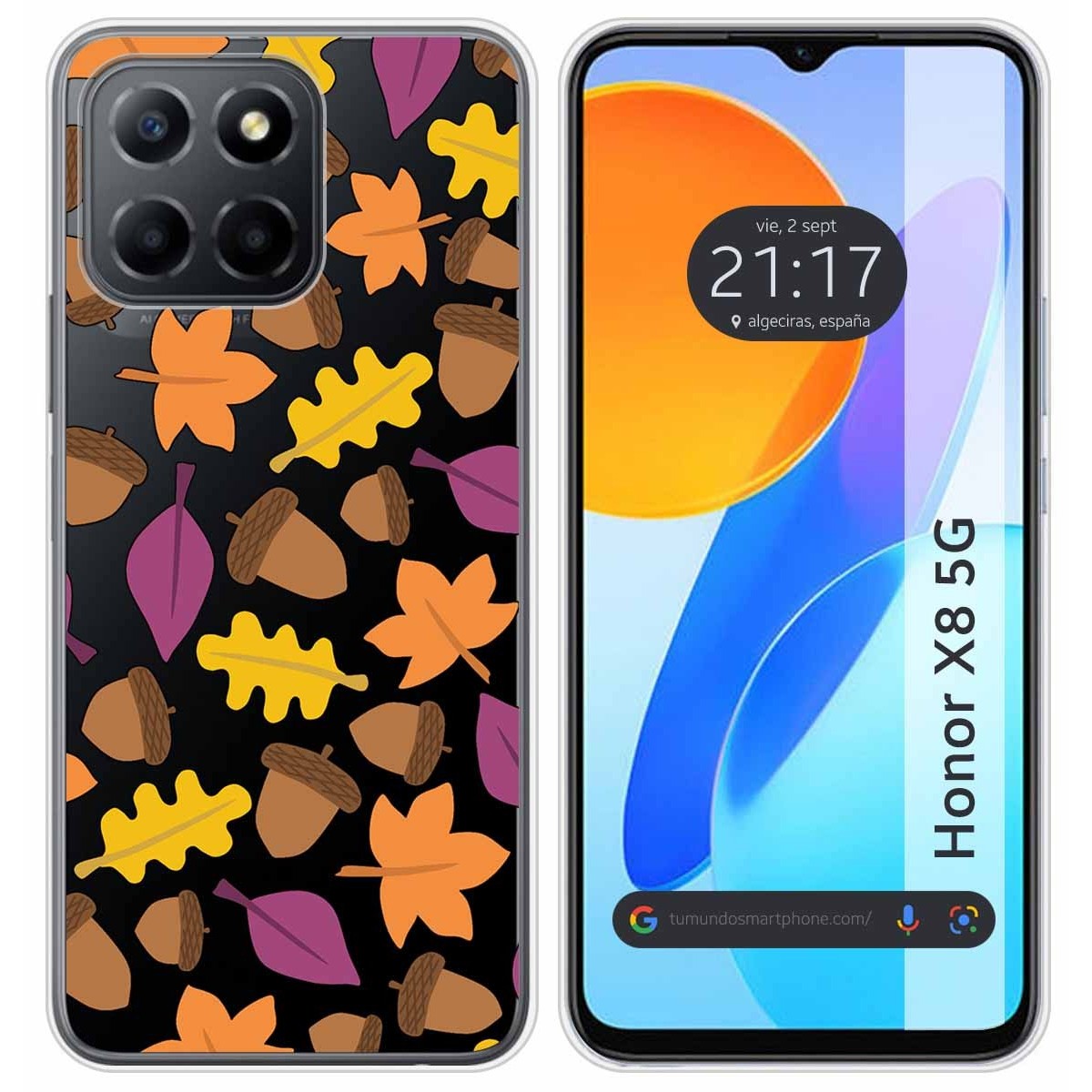 Funda Silicona Transparente para Huawei Honor X8 5G diseño Otoño Dibujos