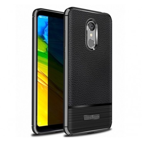 Funda Tipo Piel Rugged Armor Negra para Xiaomi Redmi 5