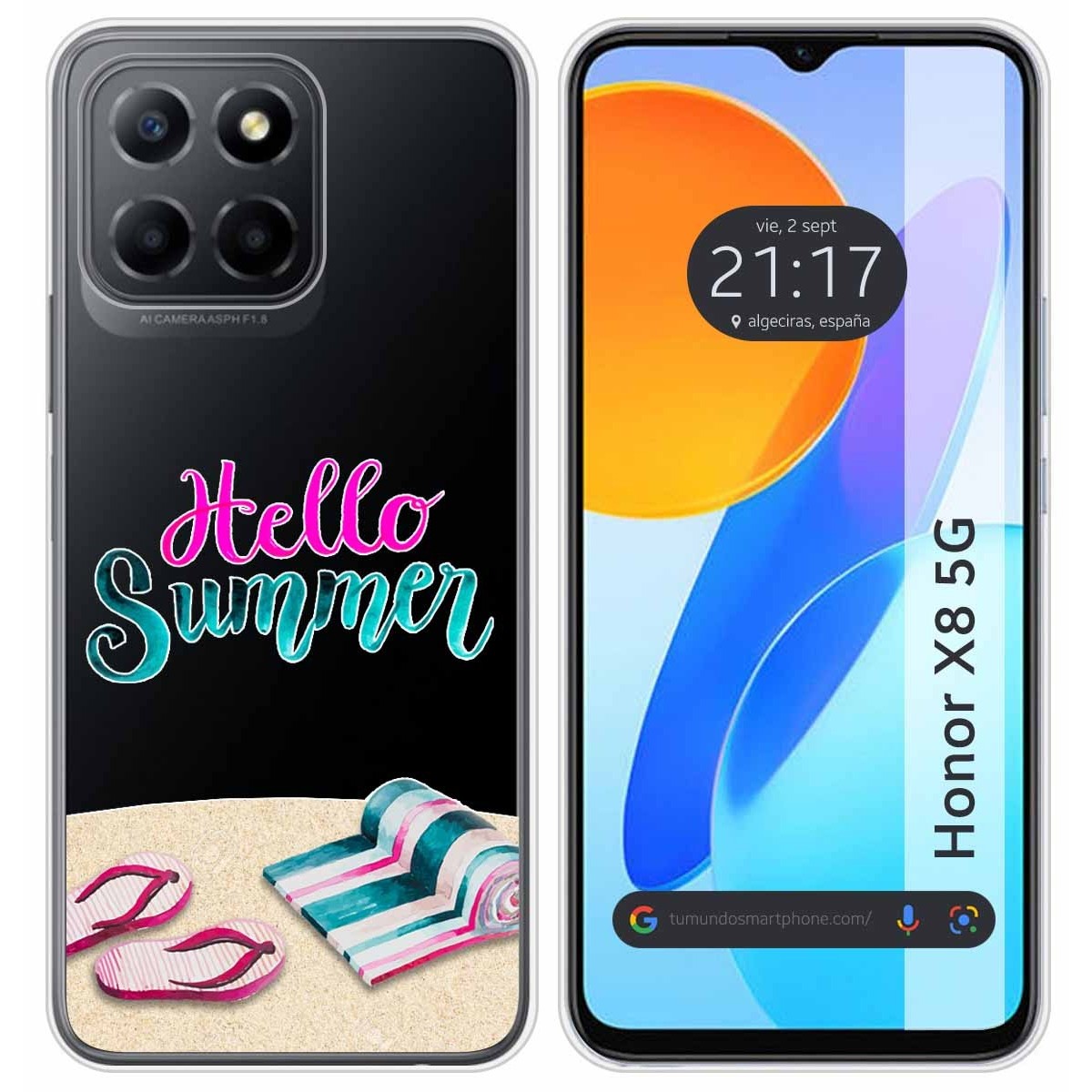 Funda Silicona Transparente para Huawei Honor X8 5G diseño Summer Dibujos