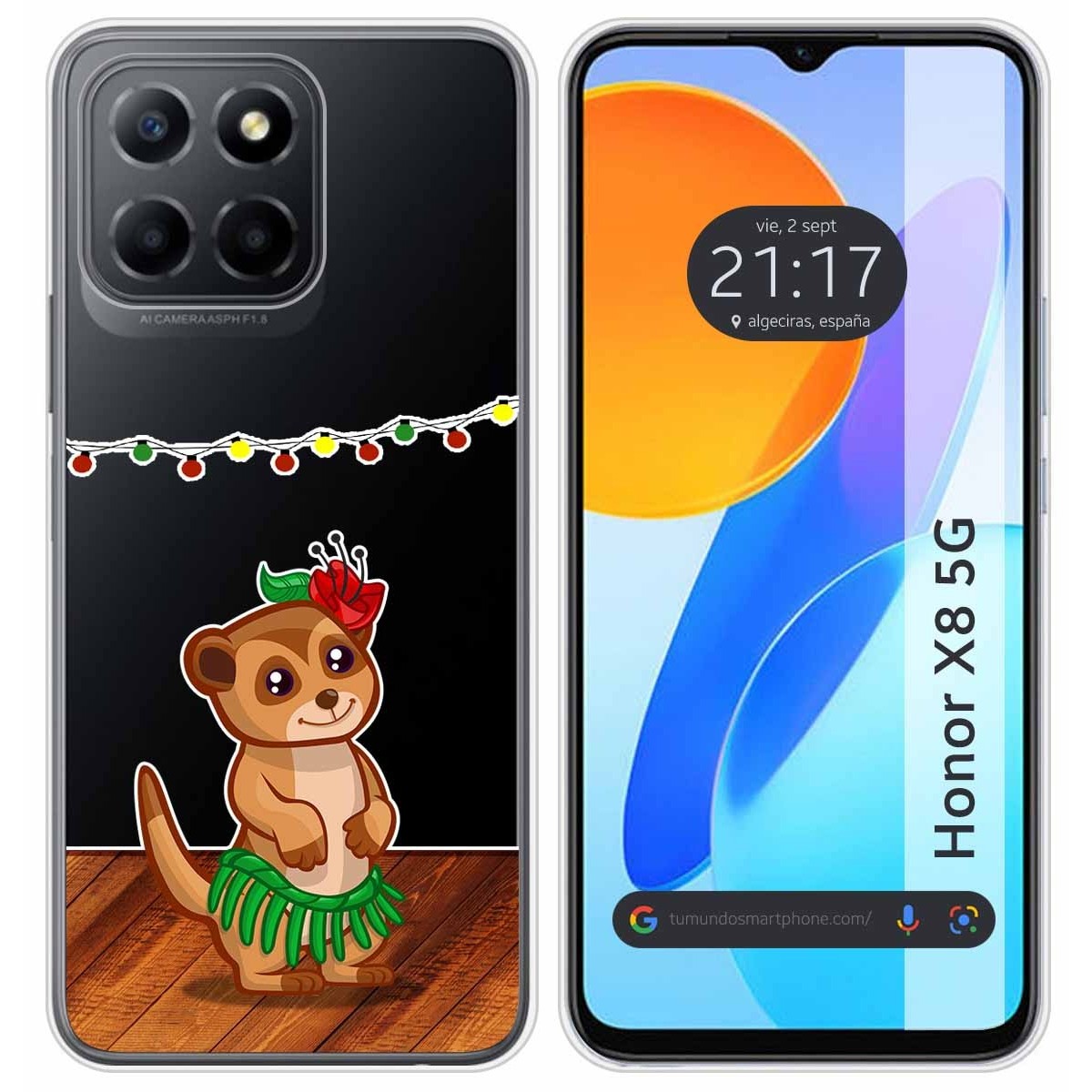 Funda Silicona Transparente para Huawei Honor X8 5G diseño Suricata Dibujos