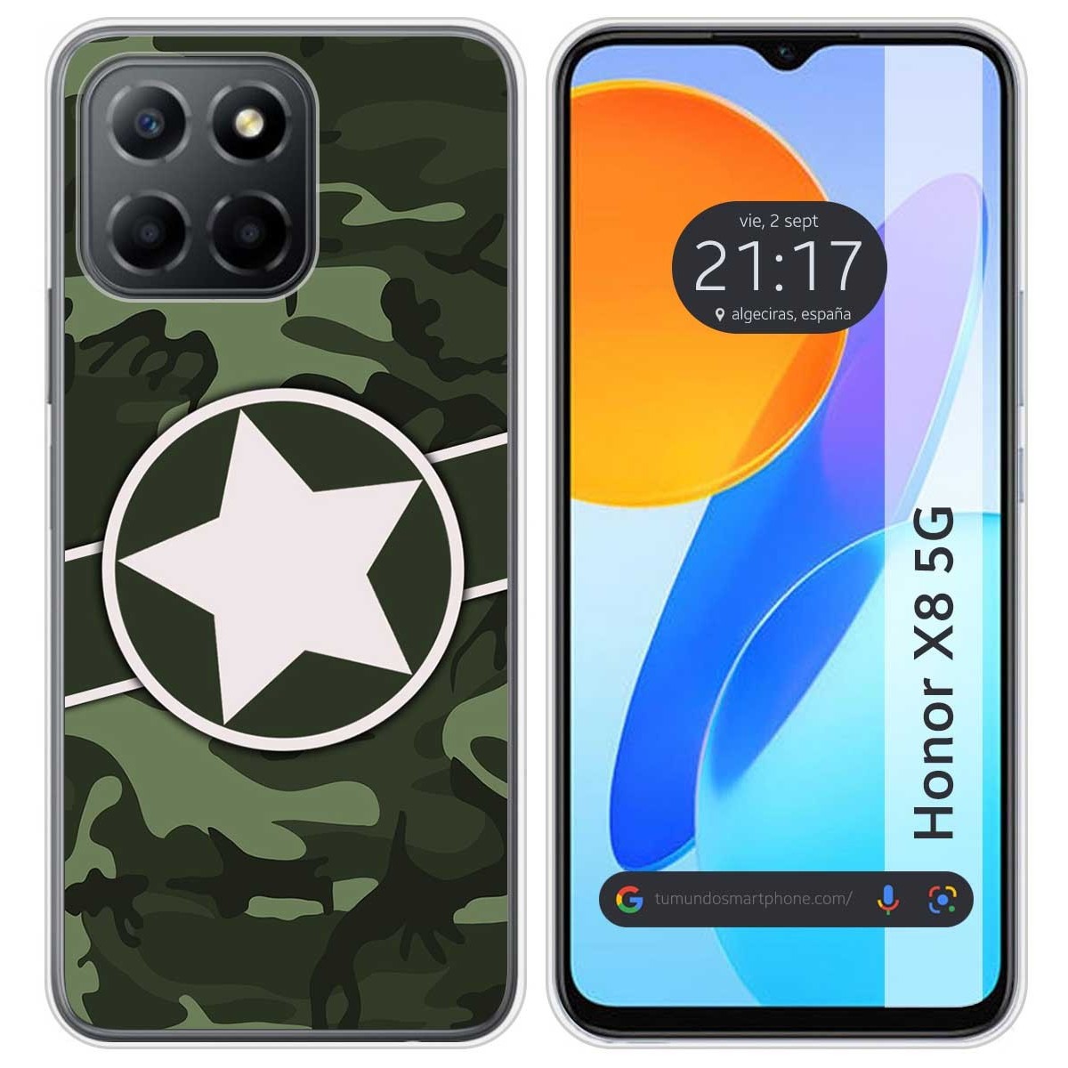 Funda Silicona para Huawei Honor X8 5G diseño Camuflaje 01 Dibujos
