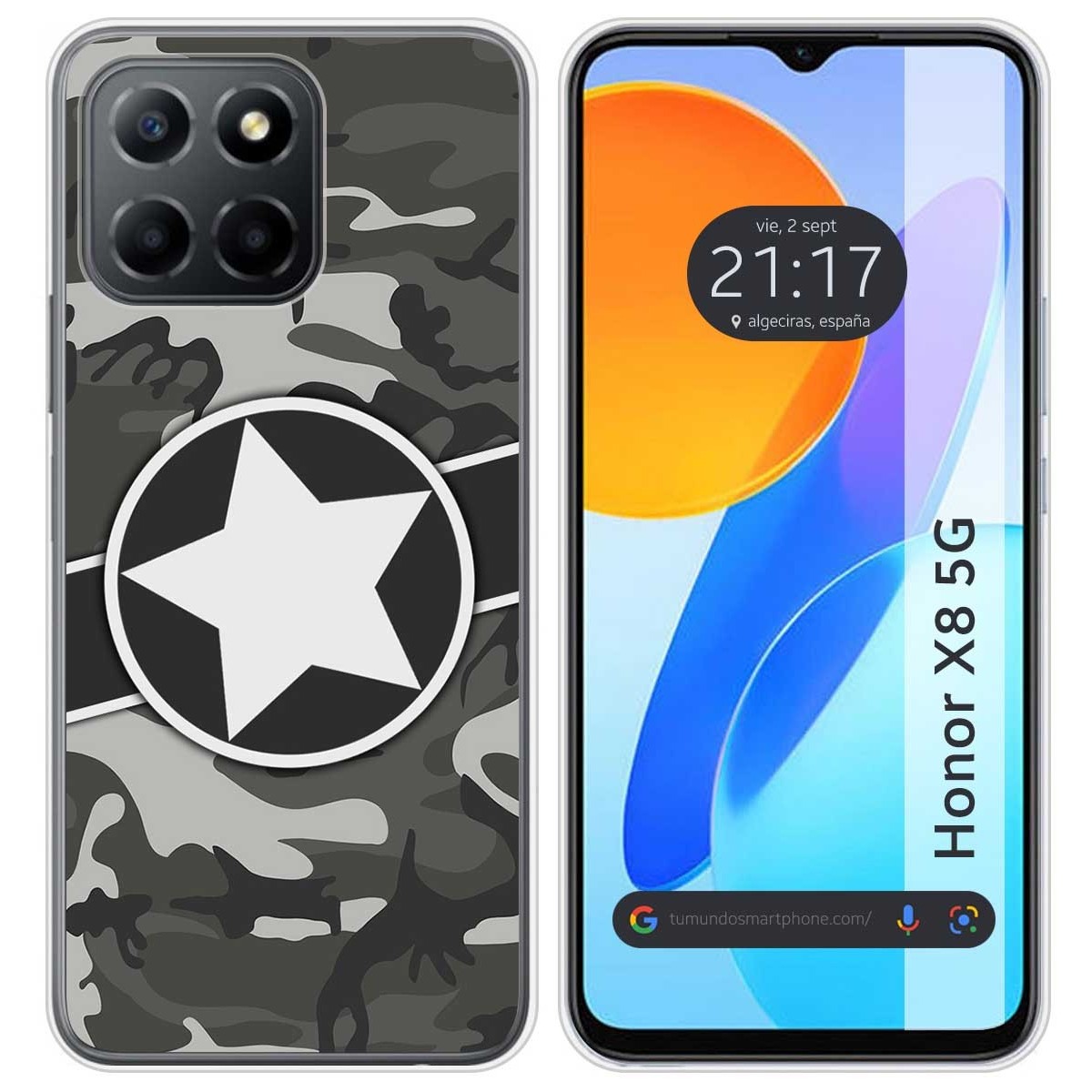 Funda Silicona para Huawei Honor X8 5G diseño Camuflaje 02 Dibujos