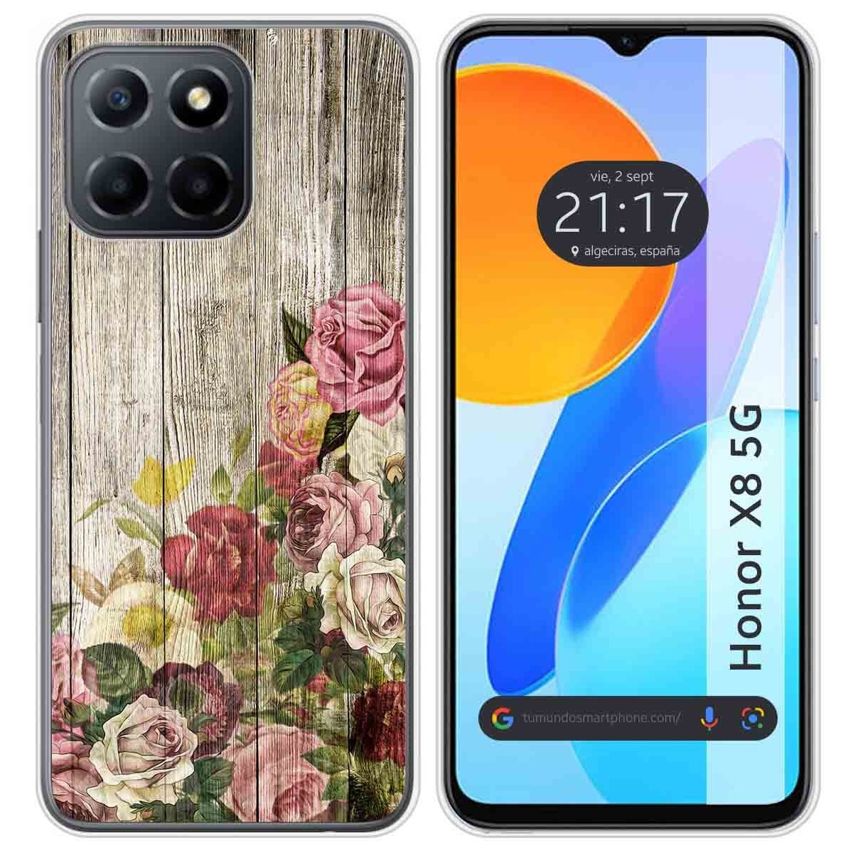 Funda Silicona para Huawei Honor X8 5G diseño Madera 08 Dibujos