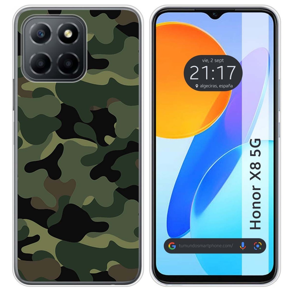 Funda Silicona para Huawei Honor X8 5G diseño Camuflaje Dibujos