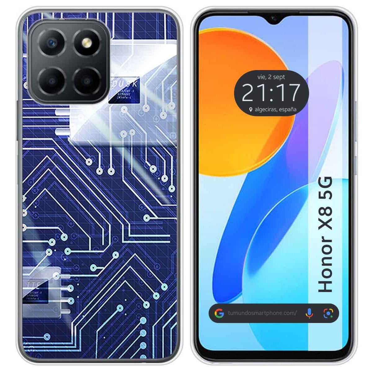 Funda Silicona para Huawei Honor X8 5G diseño Circuito Dibujos
