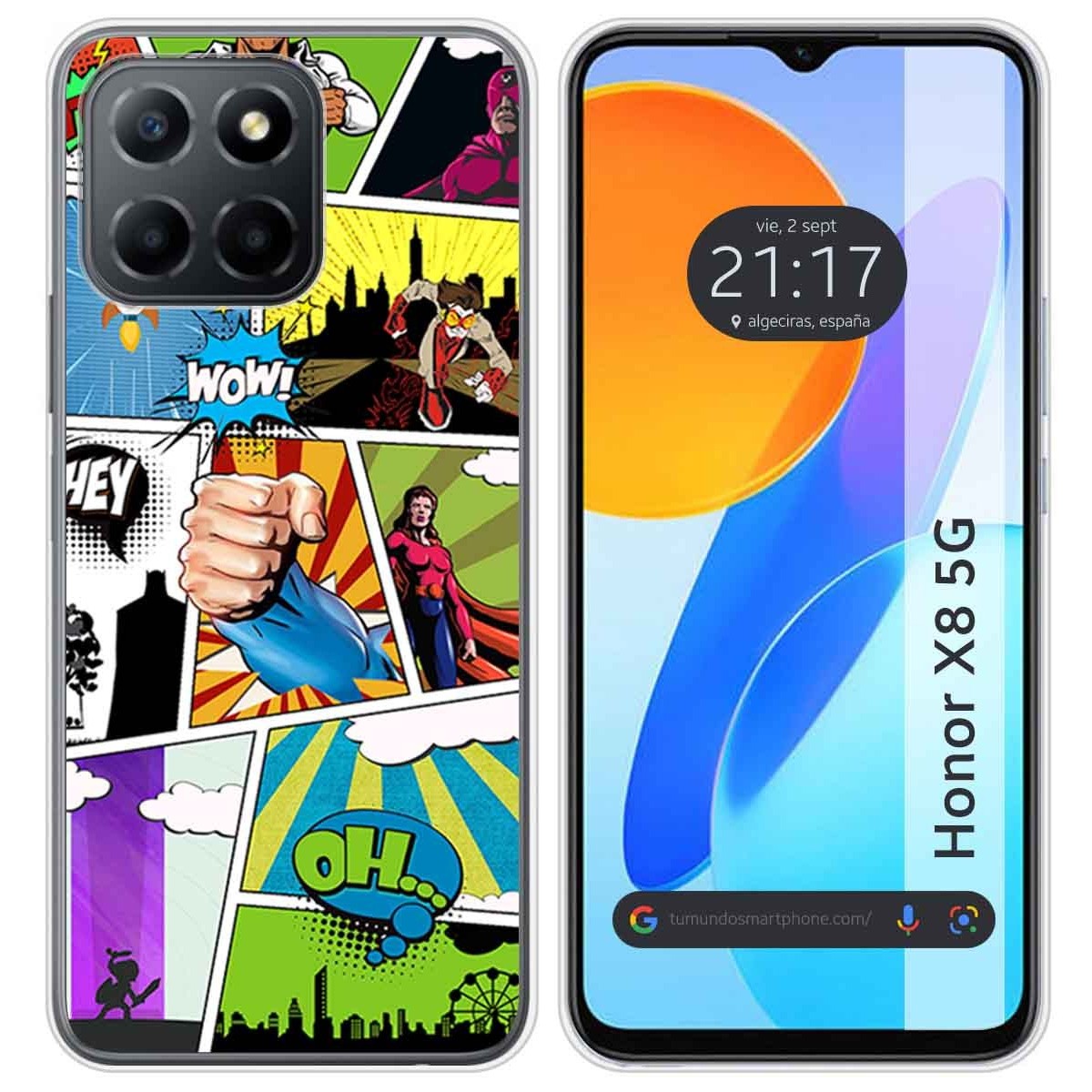 Funda Silicona para Huawei Honor X8 5G diseño Comic Dibujos