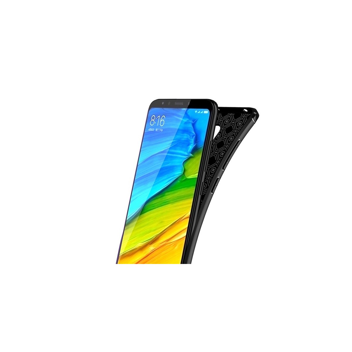 Funda Tipo Piel Rugged Armor Negra para Xiaomi Redmi 5 Plus