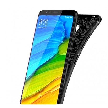 Funda Tipo Piel Rugged Armor Negra para Xiaomi Redmi 5 Plus