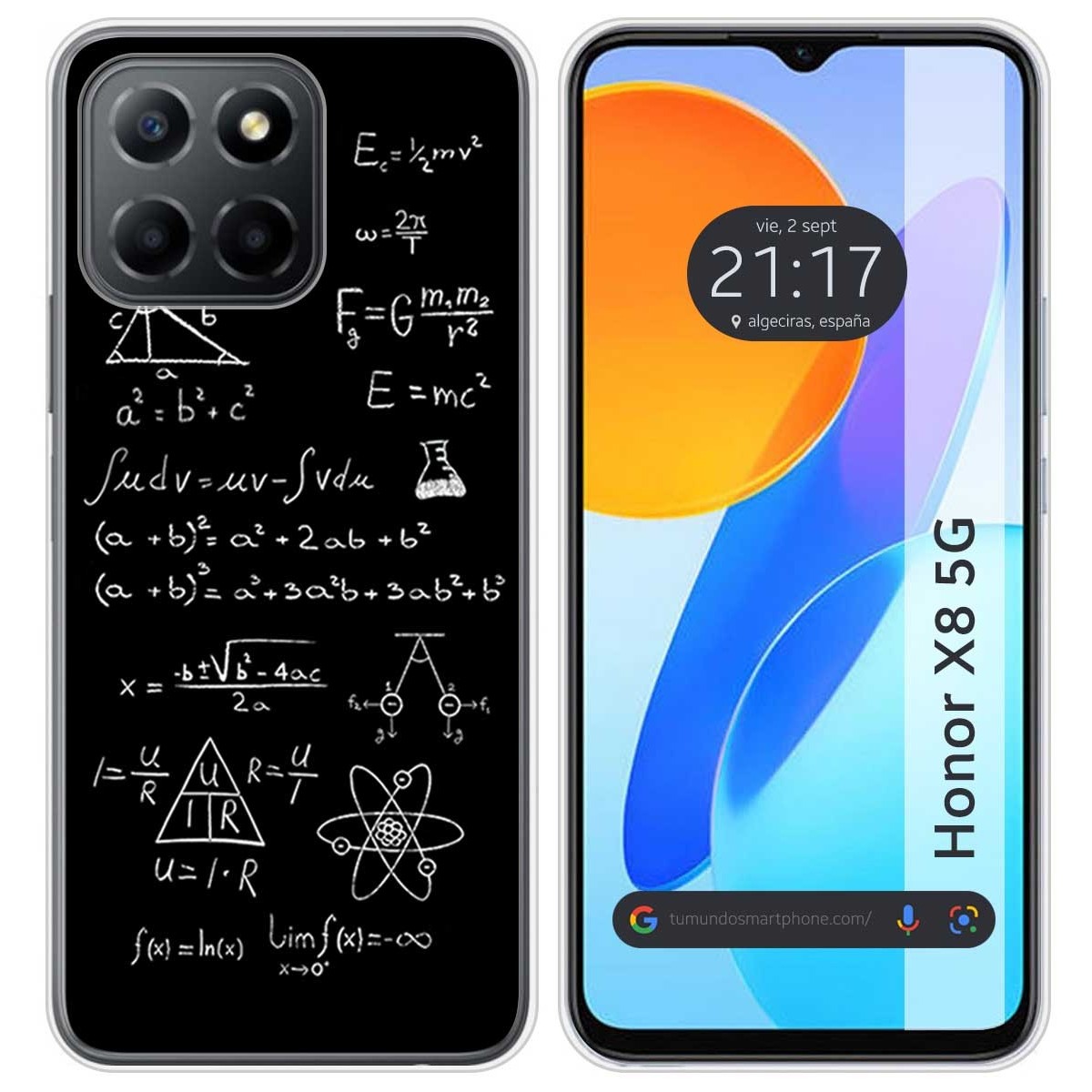 Funda Silicona para Huawei Honor X8 5G diseño Formulas Dibujos