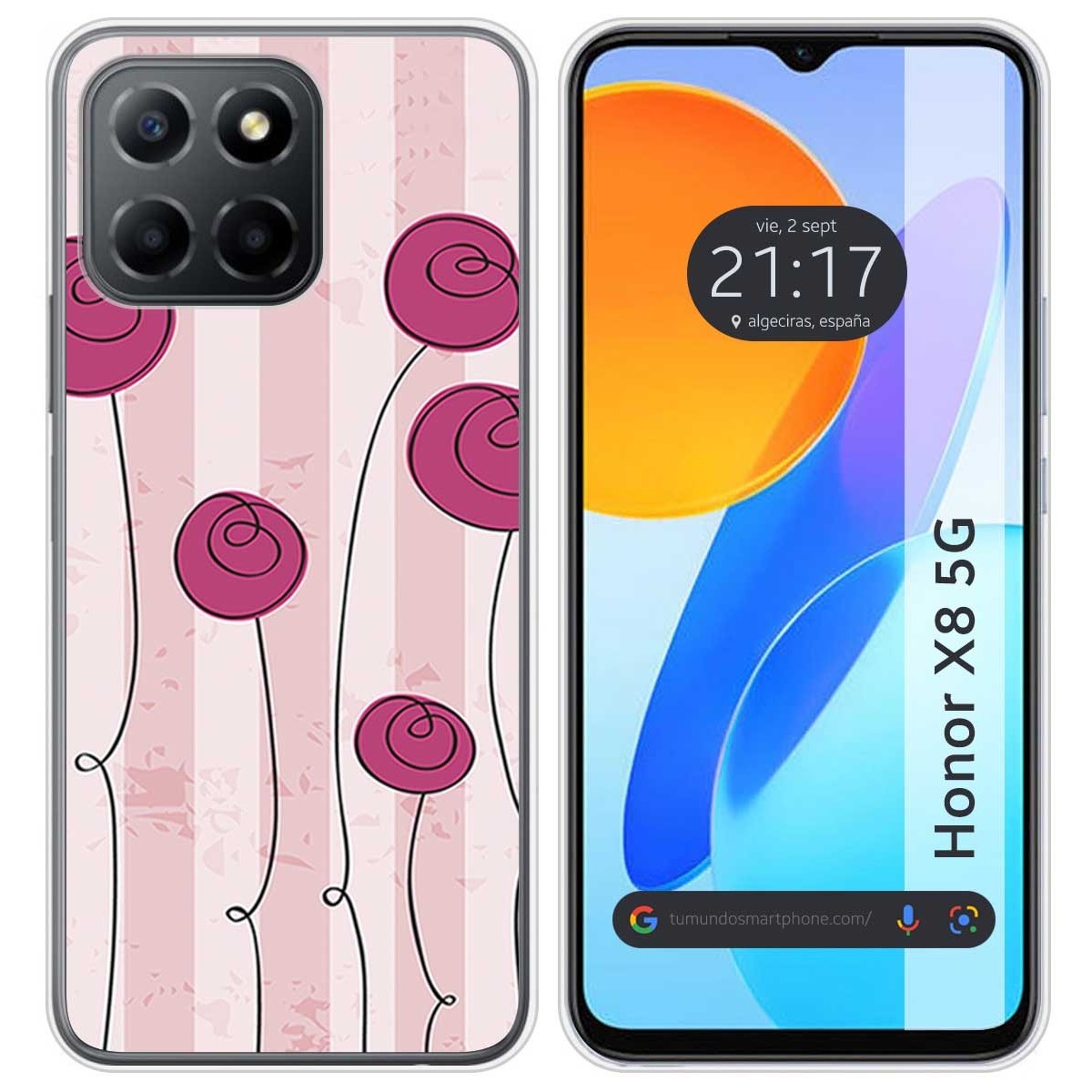 Funda Silicona para Huawei Honor X8 5G diseño Flores Vintage Dibujos