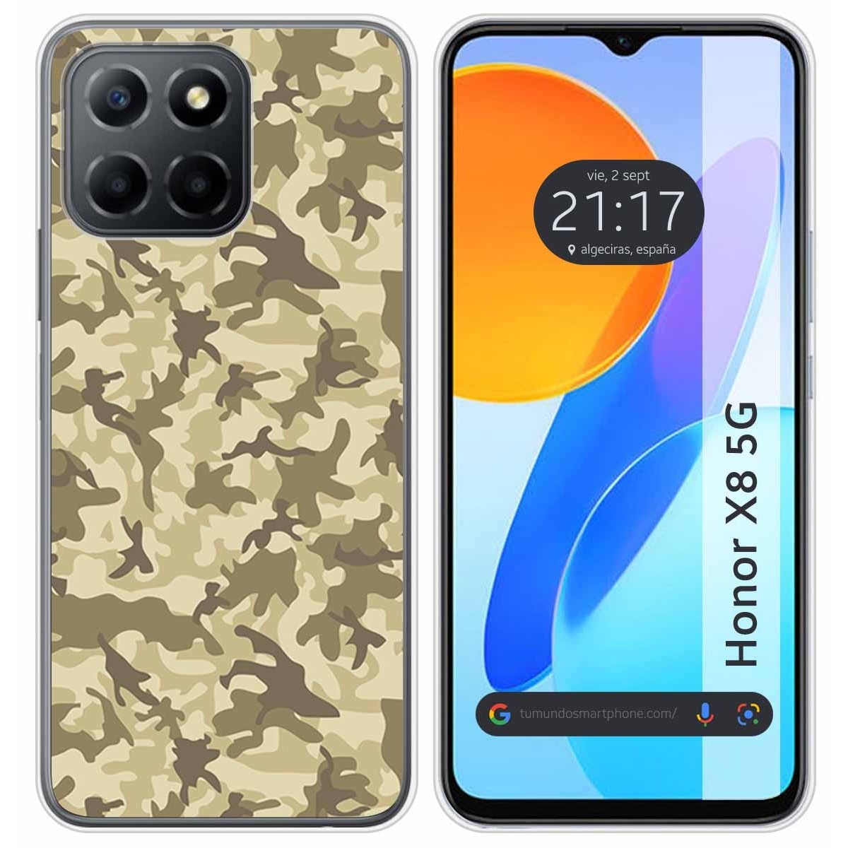 Funda Silicona para Huawei Honor X8 5G diseño Sand Camuflaje Dibujos