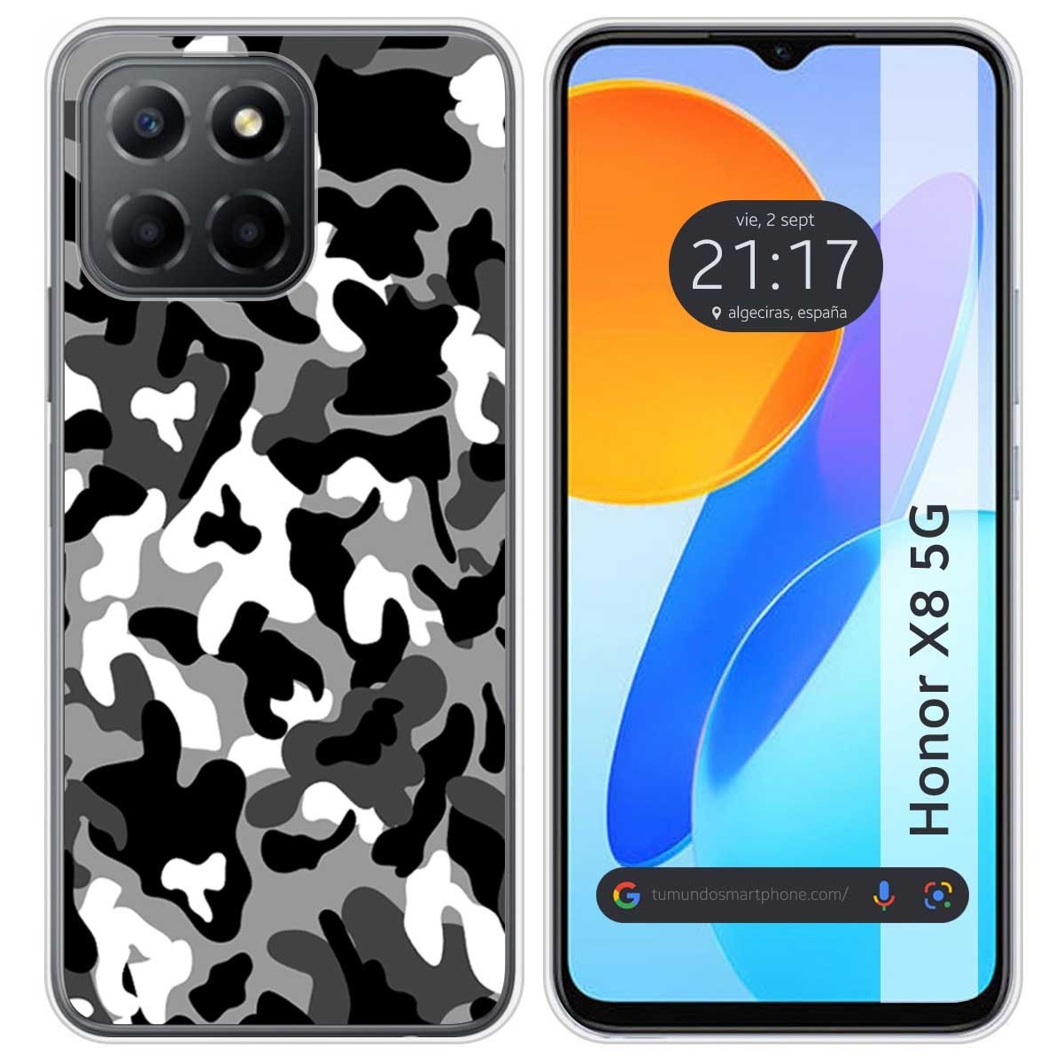 Funda Silicona para Huawei Honor X8 5G diseño Snow Camuflaje Dibujos