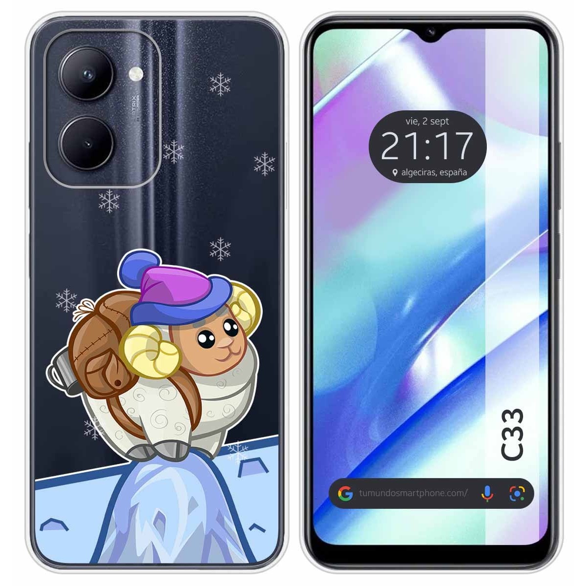 Funda Silicona Transparente para Realme C33 diseño Cabra Dibujos