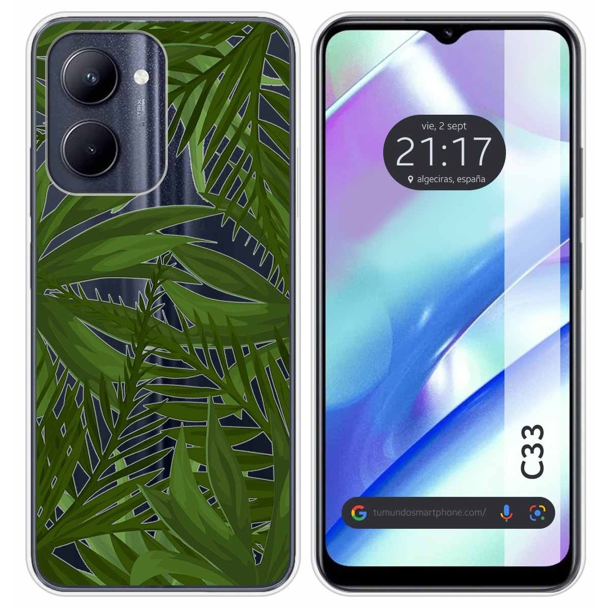 Funda Silicona Transparente para Realme C33 diseño Jungla Dibujos