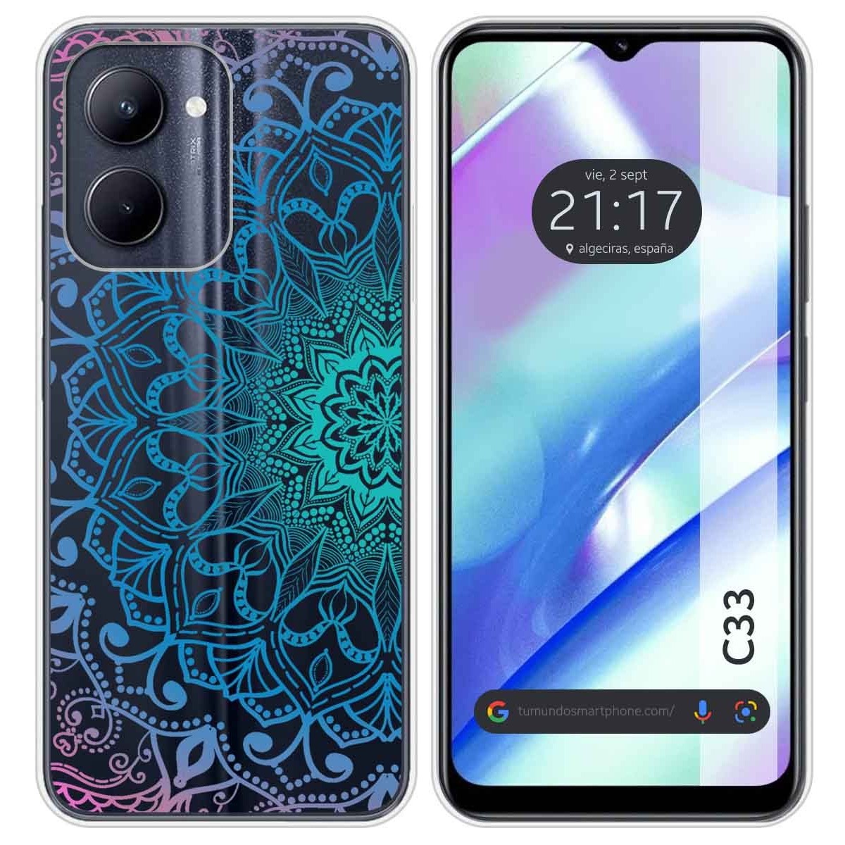Funda Silicona Transparente para Realme C33 diseño Mandala Dibujos