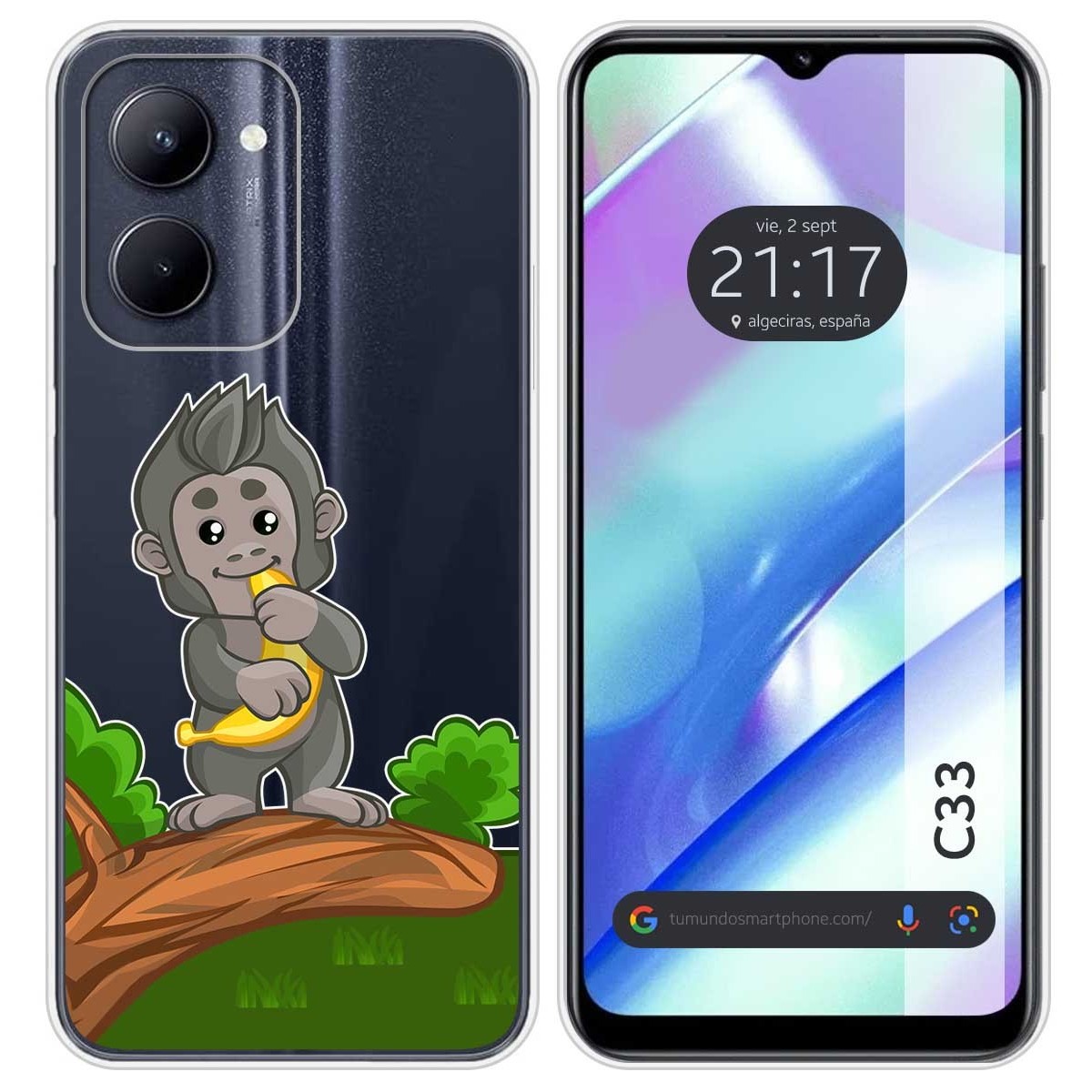Funda Silicona Transparente para Realme C33 diseño Mono Dibujos