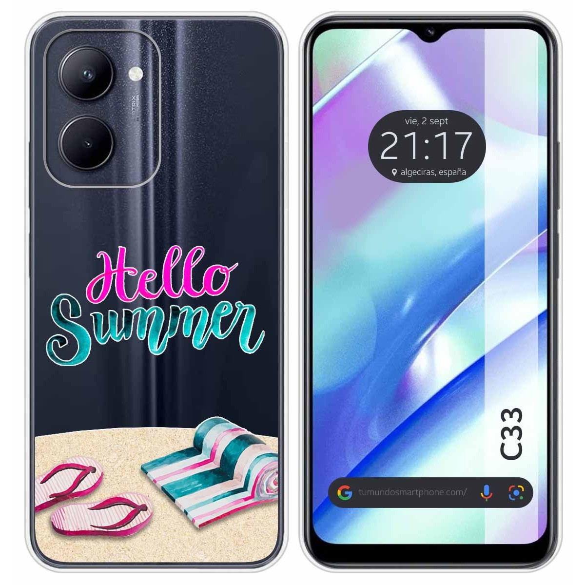 Funda Silicona Transparente para Realme C33 diseño Summer Dibujos