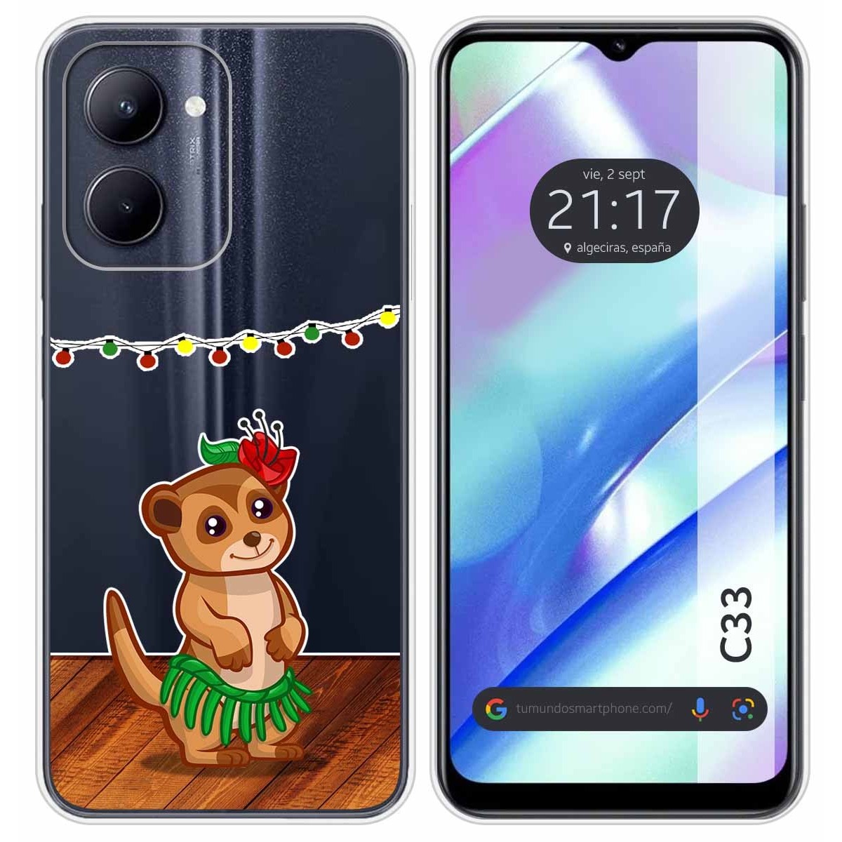 Funda Silicona Transparente para Realme C33 diseño Suricata Dibujos