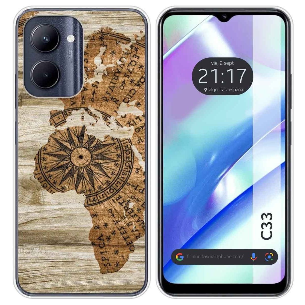 Funda Silicona para Realme C33 diseño Madera 07 Dibujos