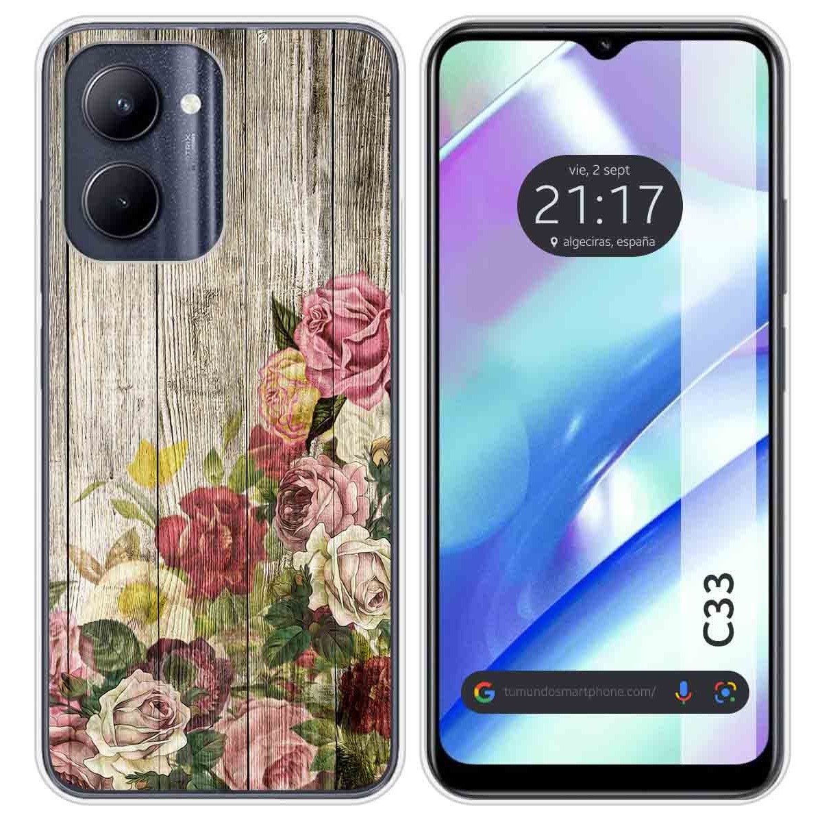 Funda Silicona para Realme C33 diseño Madera 08 Dibujos