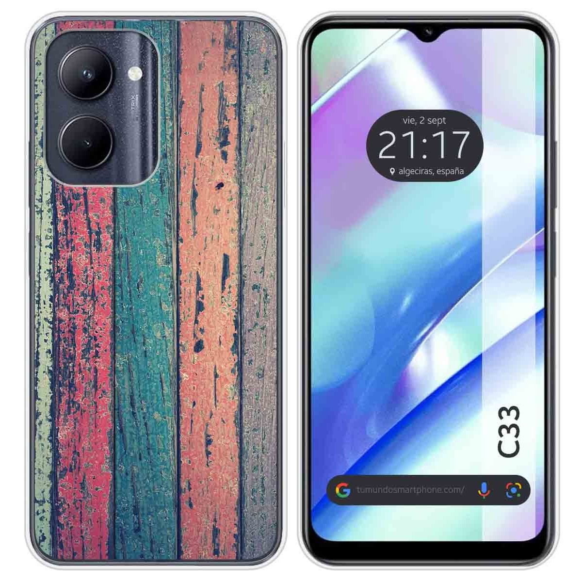 Funda Silicona para Realme C33 diseño Madera 10 Dibujos