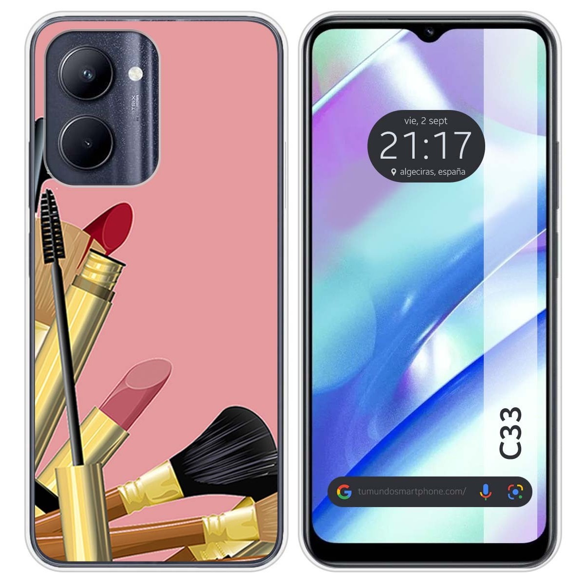 Funda Silicona para Realme C33 diseño Brochas Dibujos