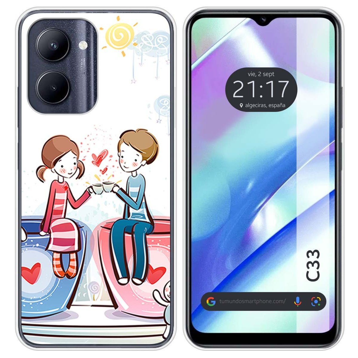 Funda Silicona para Realme C33 diseño Café Dibujos