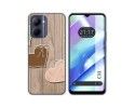 Funda Silicona para Realme C33 diseño Corazones Madera Dibujos