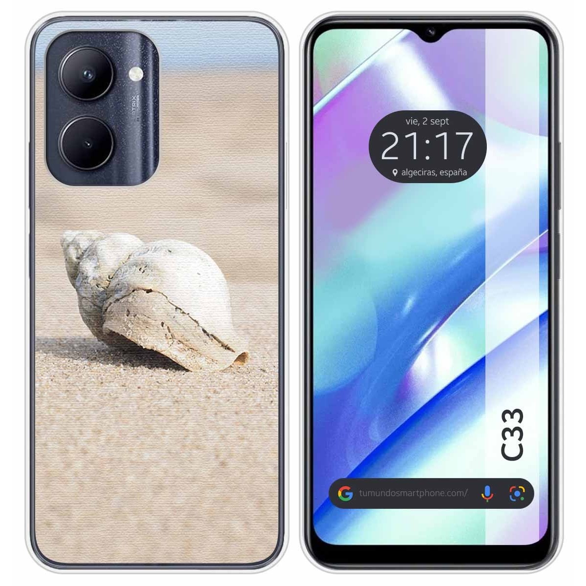 Funda Silicona para Realme C33 diseño Concha Dibujos