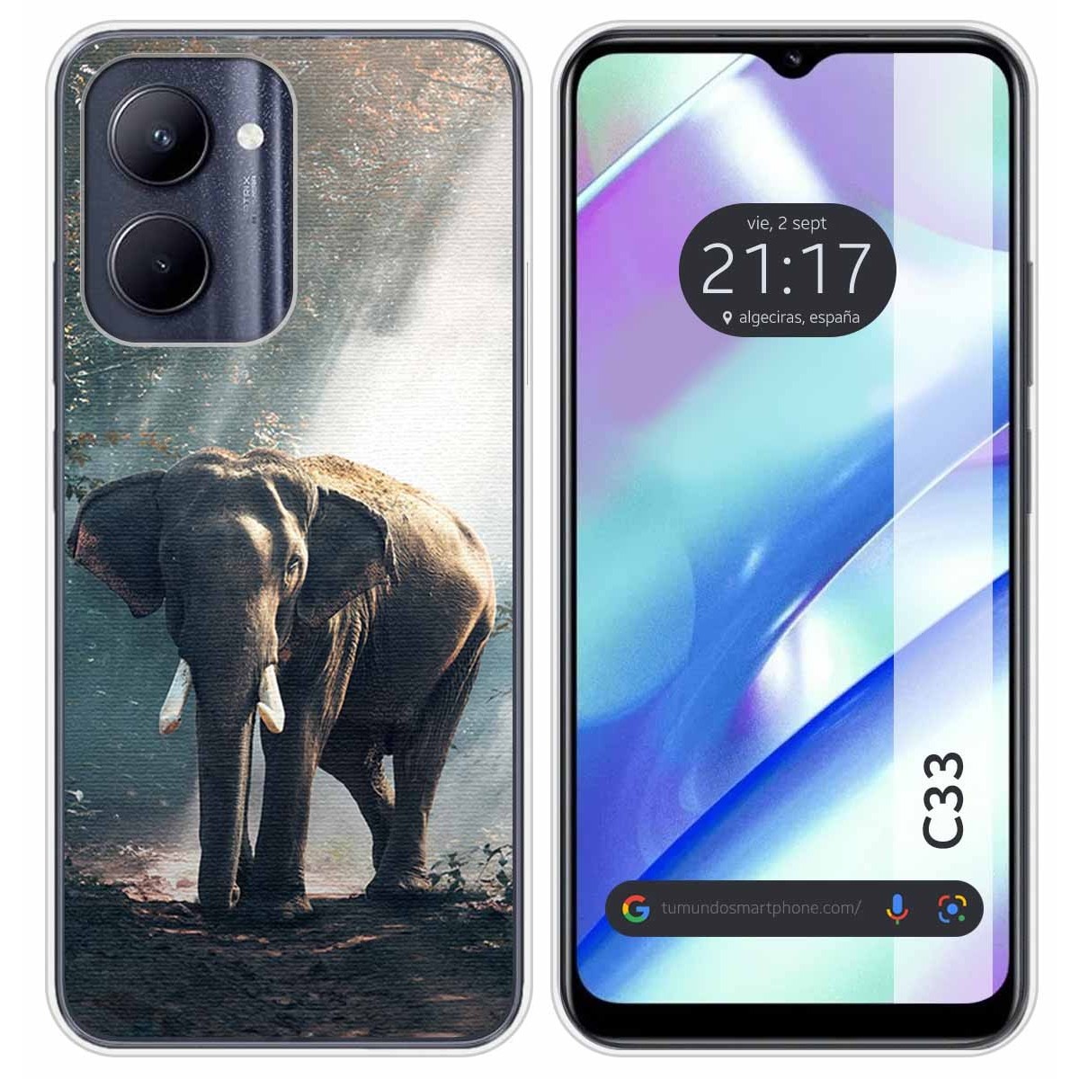 Funda Silicona para Realme C33 diseño Elefante Dibujos