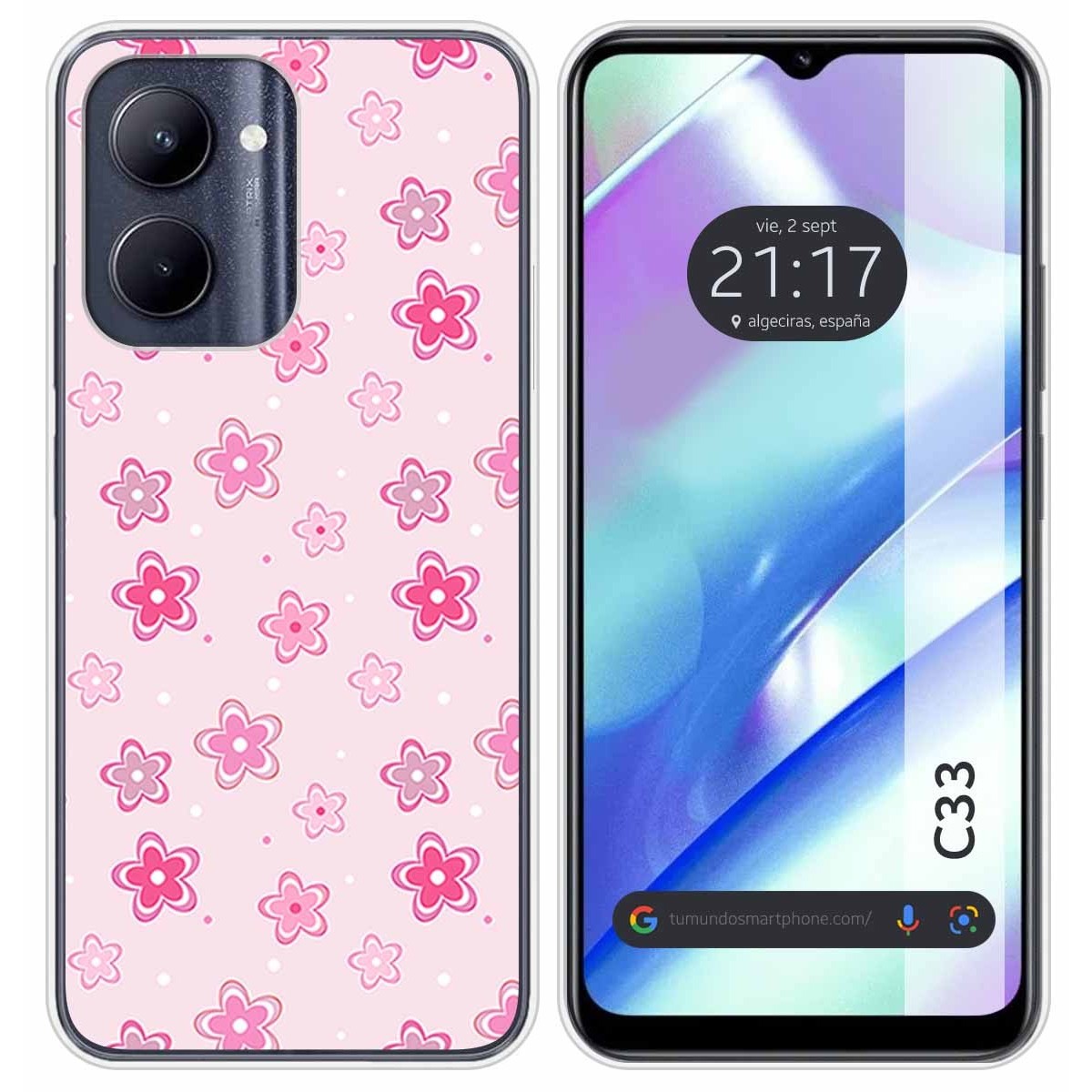 Funda Silicona para Realme C33 diseño Flores Dibujos