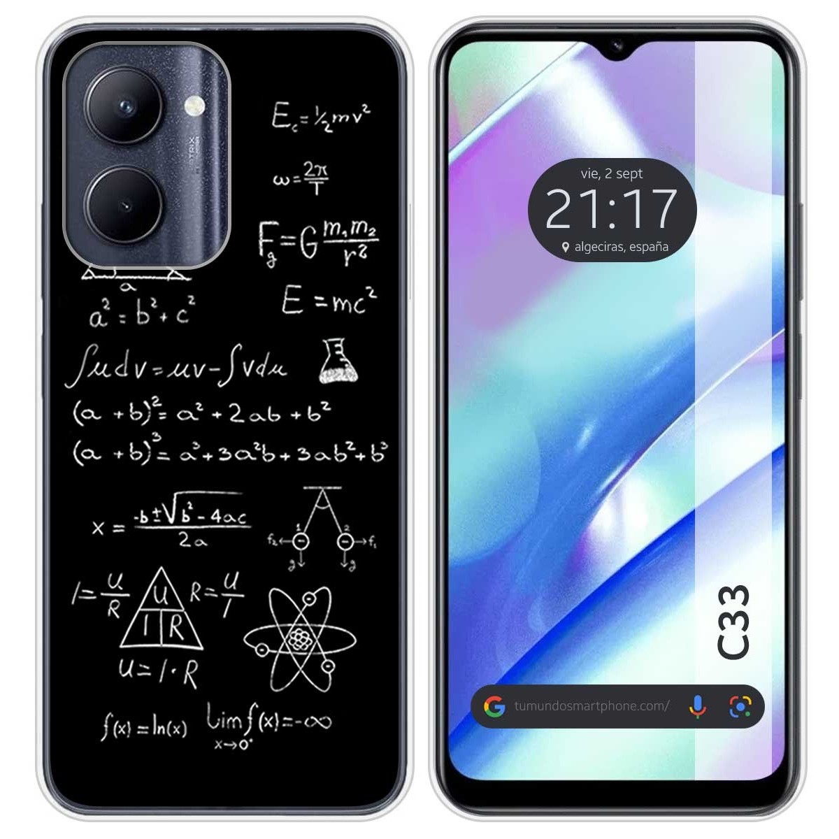 Funda Silicona para Realme C33 diseño Formulas Dibujos