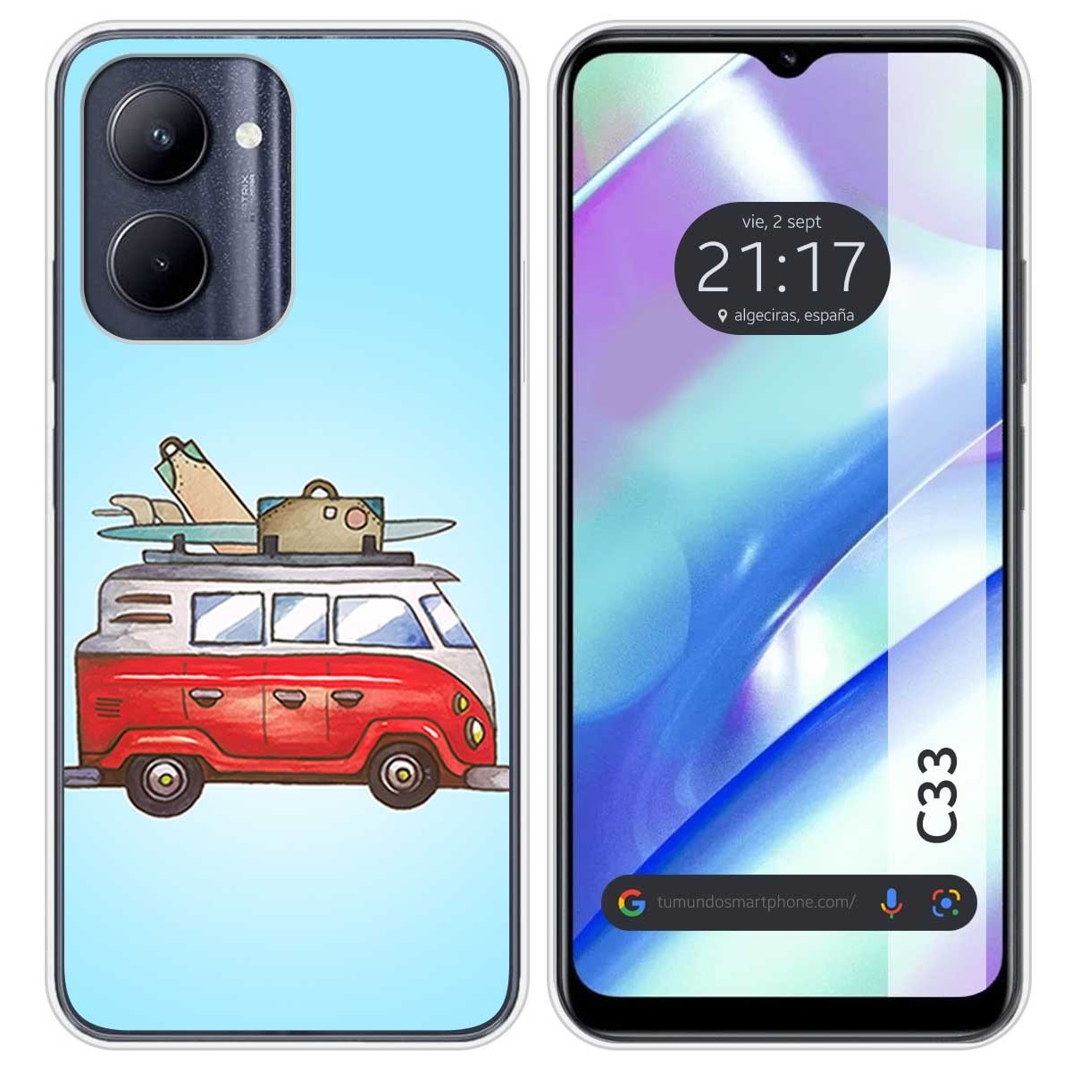 Funda Silicona para Realme C33 diseño Furgoneta Dibujos