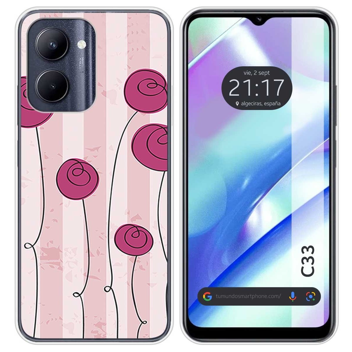 Funda Silicona para Realme C33 diseño Flores Vintage Dibujos
