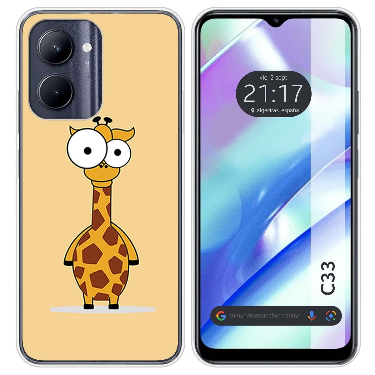 Funda Silicona para Realme C33 diseño Jirafa Dibujos