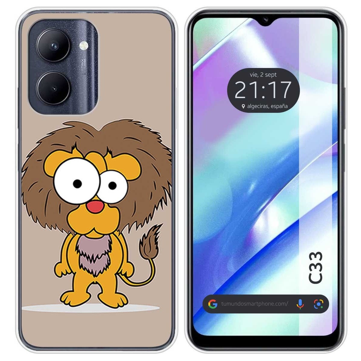 Funda Silicona para Realme C33 diseño Leon Dibujos